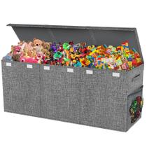 Caixa de Brinquedos Mabahoo Extra Grande Dobrável e Resistente - Cinza Caixa de Brinquedos Mabahoo Extra Grande Dobrável e Resistente - Cinza