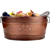 Caixa de brinquedos para cães BREKX Metal indestrutível, cobre, galvanizado, 25L
