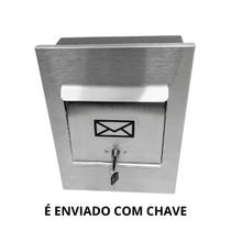 Caixa de Cartas Boleto Inox Grande Abertura Frontal 2 Chaves