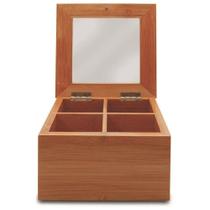 Caixa De Chá 4 Divisórias Com Visor 16X15x9cm - Yoi