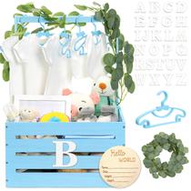 Caixa de chá de bebê de madeira, armário, cesta de bebê com alça