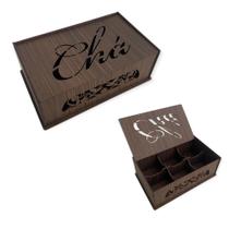 Caixa de Chá Organizadora Sachês C/ 6 Divisórias