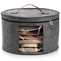 Caixa de chapéu PANGTON Travel Storage dobrável para mulheres cinza Caixa de chapéu PANGTON Travel Storage dobrável para mulheres cinza