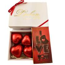 Caixa de Chocolate com Corações Recheados Gourmet Presente