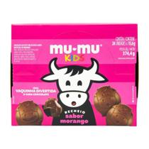 Caixa de Chocolate Sabor Morango Mini Barra Neugebauer Mu-Mu Kids 24x15,6g