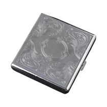 Caixa De Cigarros Portátil Em Aço Inoxidável Com Relevo Para 20 Unidades, Ferramenta De