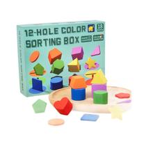 Caixa de classificação de formas e cores Early Learning Toy Wooden