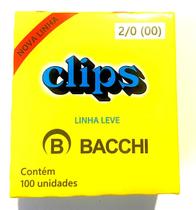 Caixa de Clips Bacchi - Tamanho: 2/0 (00) - (100 unidades)