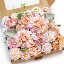 Caixa de combinação de flores artificiais WEIERYUE rosa para decoração de casamento