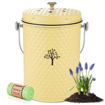 Caixa de compostagem de bancada AOSION Kitchen resistente a odores amarela