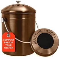 Caixa de compostagem de bancada Epica 5L em aço inoxidável com filtro de carbono