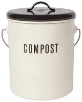 Caixa de compostagem Now Designs Vintage Ivory 4.7L em aço inoxidável