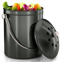 Caixa de compostagem Utopia Kitchen 5L com tampa e filtro de carvão cinza