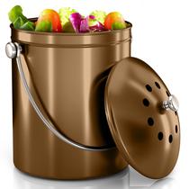 Caixa de compostagem Utopia Kitchen 5L com tampa e filtro de carvão vegetal Bronze Caixa de compostagem Utopia Kitchen 5L com tampa e filtro de carvão vegetal Bronze