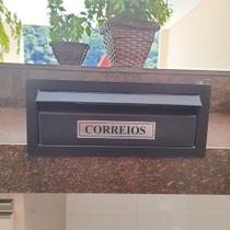 Caixa De Correio Aço Inox Preto Fosco Para Embutir Muro