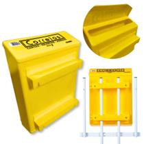 Caixa de Correio Amarela para Grade Permite Cadeado Goma