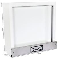 Caixa De Correio Carta Grade Vertical Branca C/ Inóx Caixa De Correio Carta Grade Vertical Branca C/ Inóx