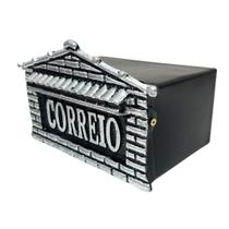 Caixa de Correio Cartas Frente de Alumínio Compacta Casinha Prateada Caixa de Correio Cartas Frente de Alumínio Compacta Casinha Prateada