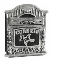 Caixa de Correio Clássica Preta e Prateada Frente de Alumínio - Ficone Decor
