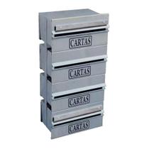 Caixa de Correio Condomínio A230-OM 4 Módulos para Grade Inox Ouro Minas Caixa de Correio Condomínio A230-OM 4 Módulos para Grade Inox Ouro Minas