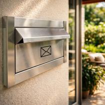 Caixa de Correio Frente Inox Escovado Corpo em Aço Embutir na Parede - ARKELL Caixa de Correio Frente Inox Escovado Corpo em Aço Embutir na Parede - ARKELL