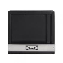 Caixa De Correio Grade Vertical Preto Fosco Tarja Inox Top moderna