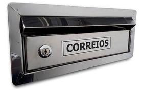 Caixa De Correio Inox Para Muro Com Abertura Frontal