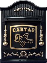 Caixa de Correio Média 26 PVC cor Preto e Dourado - Real - Ficone Reis