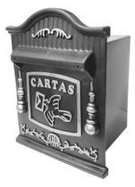Caixa de Correio Média 26 PVC cor Preto e Prata - Real - Ficone Reis