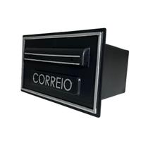 Caixa de Correio modelo Moderna 5 Plástico Preta e Prateada - Ficone Reis
