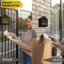 Caixa de Correio Modelo Universal Tijolinho Correspondência Casa Fundo Muro e Grade de Portão