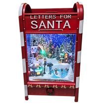 Caixa de Correio Natal Natalino Papai Noel Som Luz Movimento Arvore Neve Vila Cenario Decoraçao Festa Fim de Ano