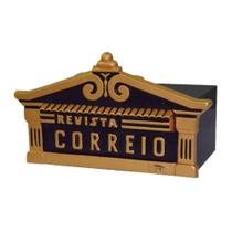 Caixa de Correio Ouro Fino Detras 20x40x15cm Alumínio Dourado Metalmig Caixa de Correio Ouro Fino Detras 20x40x15cm Alumínio Dourado Metalmig