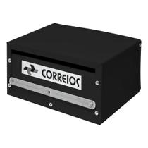 Caixa de Correio Preta Retangular Cartas 20 x 10 x 15 Cm - FP