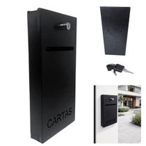 Caixa de Correio Slim Frontal 30cm x 15cm Aço Galvanizado Preto com 2 Chaves Caixa de Correio Slim Frontal 30cm x 15cm Aço Galvanizado Preto com 2 Chaves