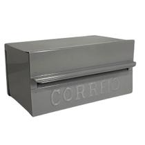 Caixa de Correios Brasileirinha Cinza Tamanho 12x20x10cm Aço