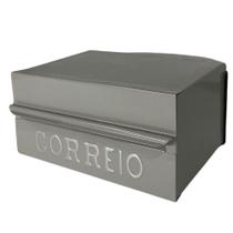 Caixa De Correios Brasileirinha Menor Cinza Tamanho 12x20x10 Aço Cinza