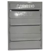 Caixa De Correios Cinza E Preta 3 Módulos Tamanho 15x25x36cm Aço Cinza Caixa De Correios Cinza E Preta 3 Módulos Tamanho 15x25x36cm Aço Cinza