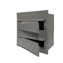 Caixa De Correios Condomínio 2 Módulos Tamanho 15x28x28cm Aço Cinza Caixa De Correios Condomínio 2 Módulos Tamanho 15x28x28cm Aço Cinza