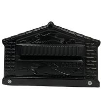 Caixa De Correios Pombinho Preta De Grade Grande 20x25x12cm Preto