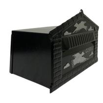 Caixa De Correios Pombinhos De Muro Pequena 12x25x12cm Preta