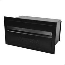 Caixa De Correios Toda Preta Moderna Tamanho 15,5x31,5x12cm
