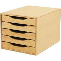 Caixa de Correspondência Arquivo com 5 Gavetas em Madeira 36X27X24CM