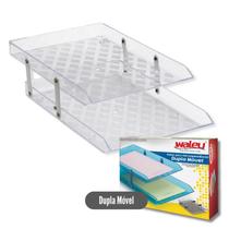 Caixa de Correspondência Mesa Bandeja Dupla Móvel Articulada Cor Cristal Acrílica para Documentos Papéis Notas Contas Caixa de Correspondência Mesa Bandeja Dupla Móvel Articulada Cor Cristal Acrílica para Documentos Papéis Notas Contas