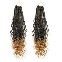 Caixa de crochê Braids FIRSTCYH HAIR 14 polegadas Boho, 2 pacotes 1B/27 Caixa de crochê Braids FIRSTCYH HAIR 14 polegadas Boho, 2 pacotes 1B/27