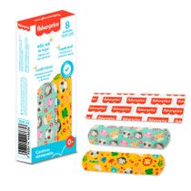 Caixa de Curativos Infantis 8 Und 2 Estampas Coloridas Material Respirável Fisher Price HC482