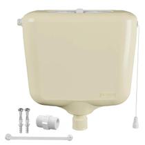 Caixa De Descarga De Parede Com Cordinha Universal Plástica Completa 9L Bege Astra com Kit Instalação