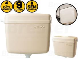 Caixa De Descarga Parede Plástica P/ Vaso Sanitário 9 Litros Creme Alumasa