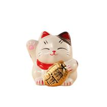 Caixa de dinheiro com moedas Piggy Bank Ceramic Lucky Cat para crianças de 7 cm