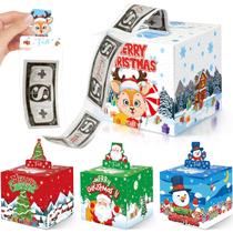 Caixa de dinheiro de Natal, pacote com 4 pacotes Bailiyake com cartão removível, conjunto de bricolage